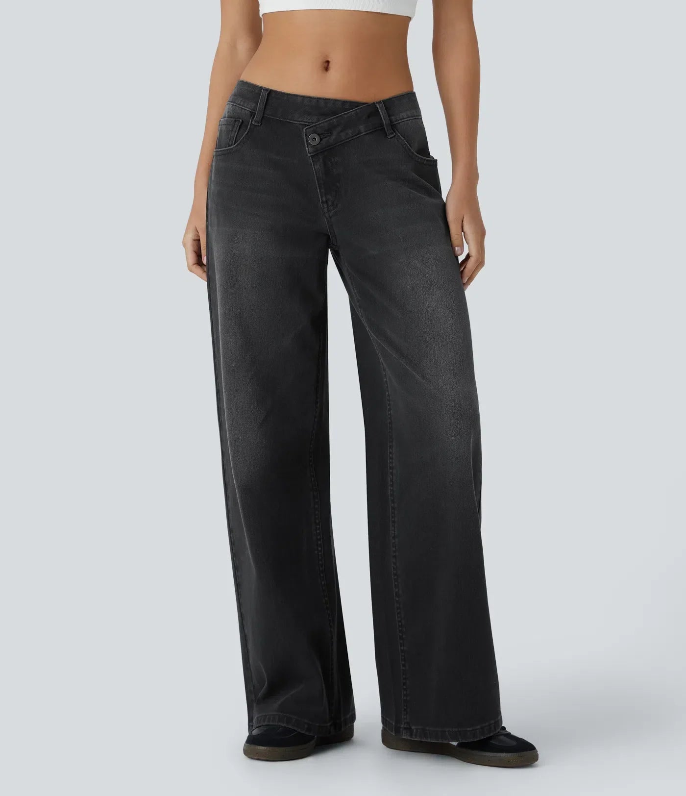 Women's Relaxed Denim Trousers - Soft Straight Leg Everyday Jeans