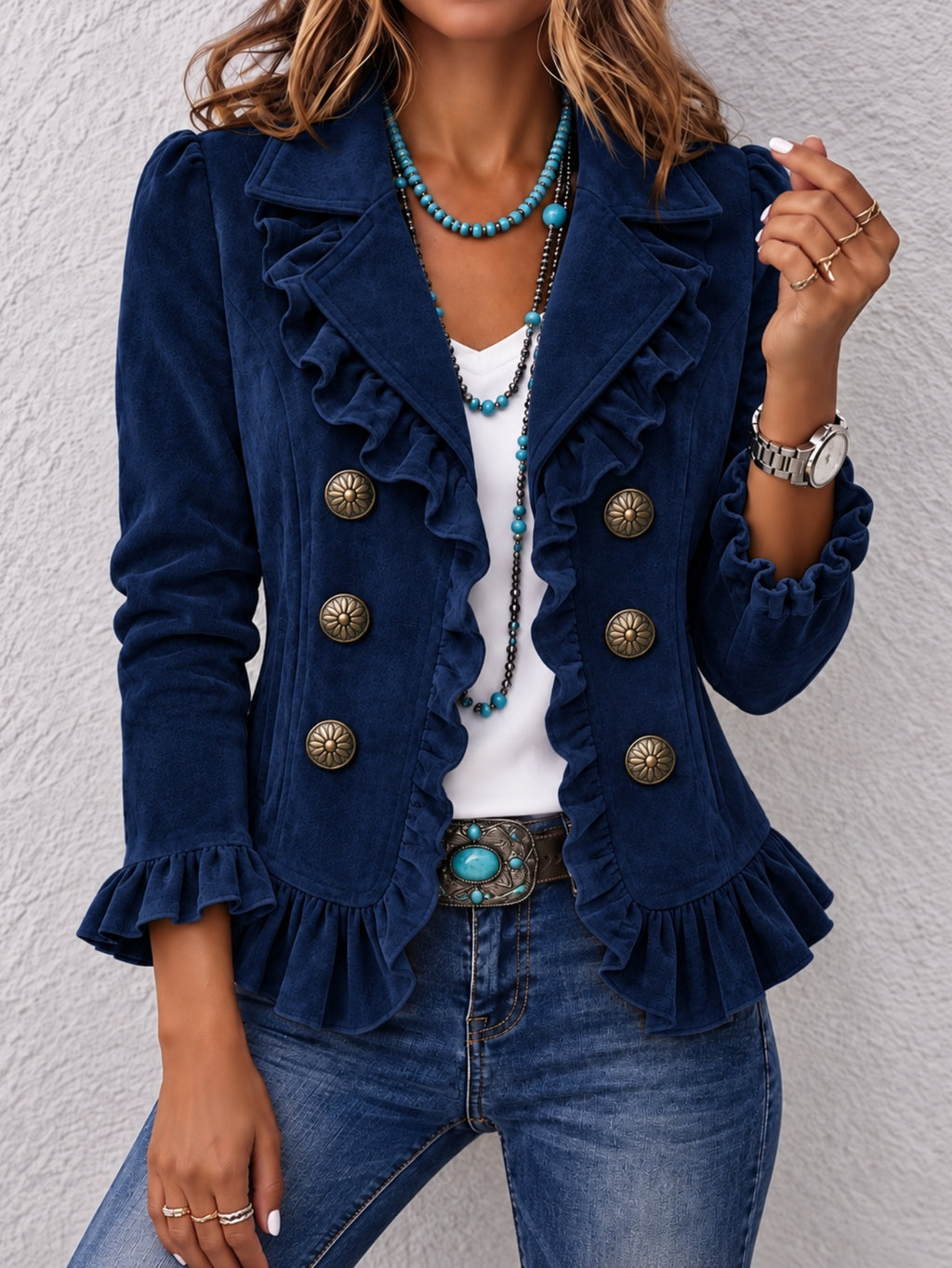 Buttoned Long-Sleeve Cardigan - Soft and Colorful