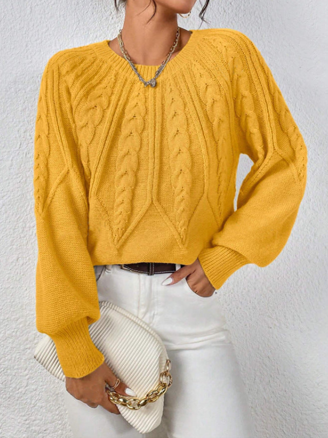 Women’s Cable-Knit Crewneck Sweater - Soft and Versatile