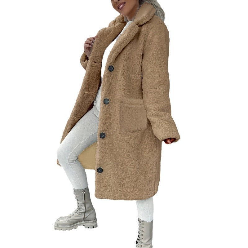 Women's Fluffy Lapel Jacket - Warm and Cozy