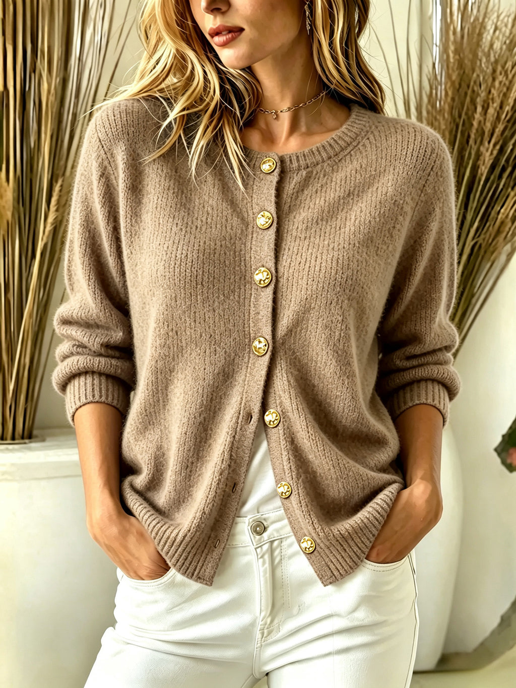 Women’s Button-Down Knit Cardigan – Soft Versatile Layer