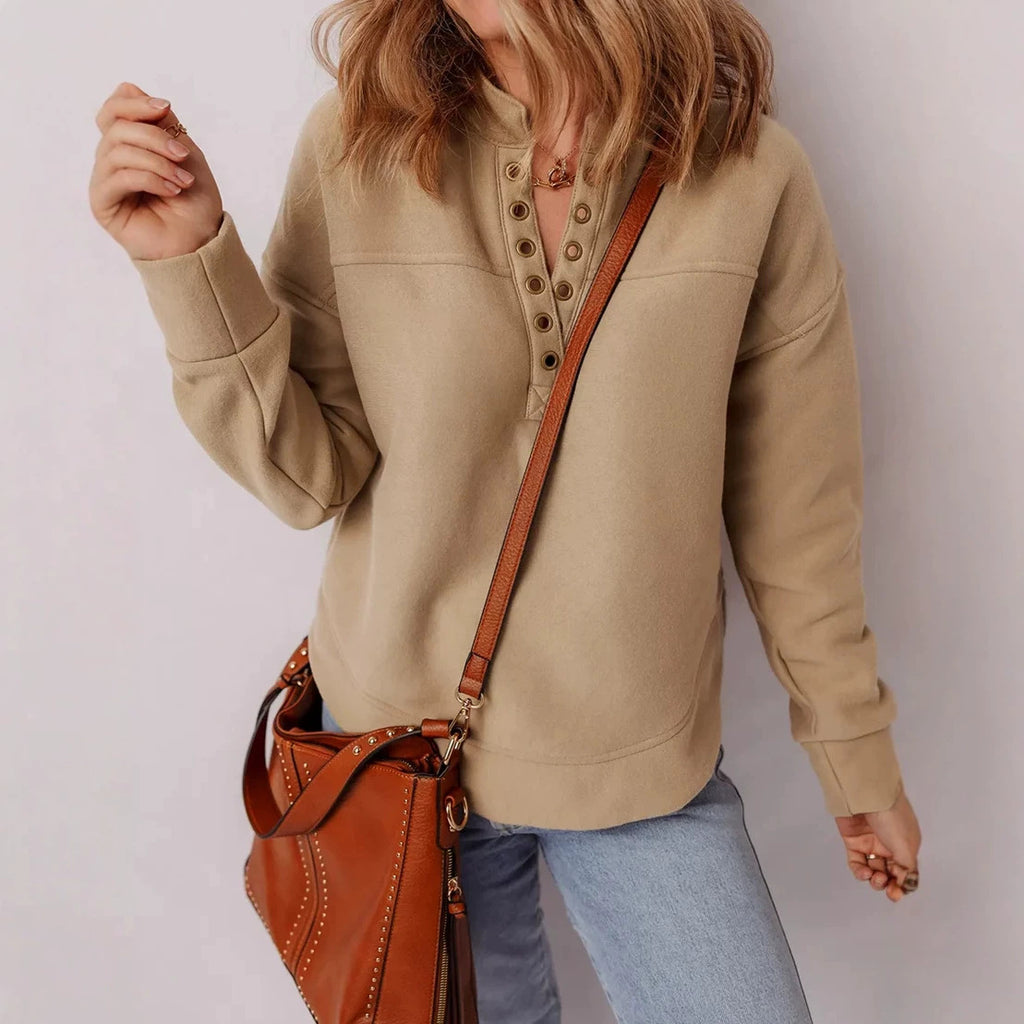 Women’s Drop-Shoulder Pullover Sweatshirt – Soft Cozy Style