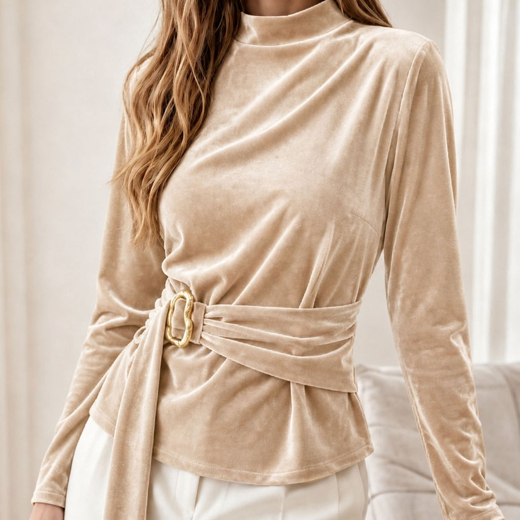 Women's Polyester Long Sleeve Top - Simple Easy Everyday Basic