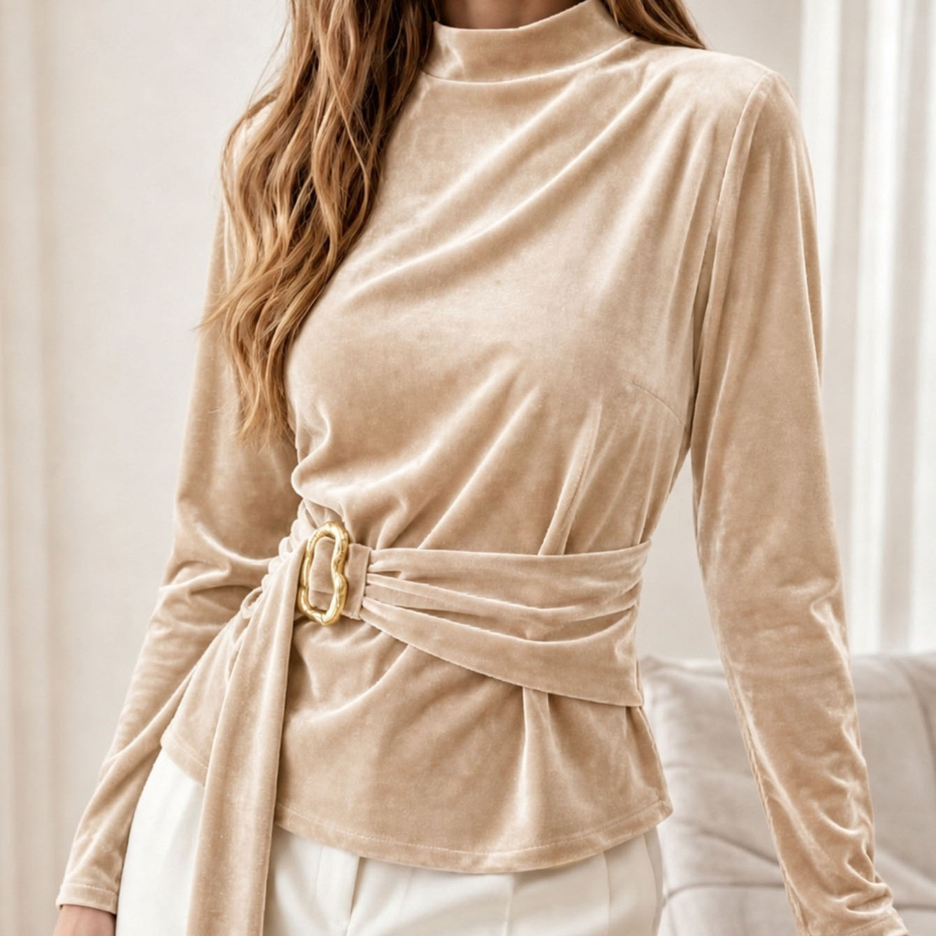 Women's Polyester Long Sleeve Top - Simple Easy Everyday Basic