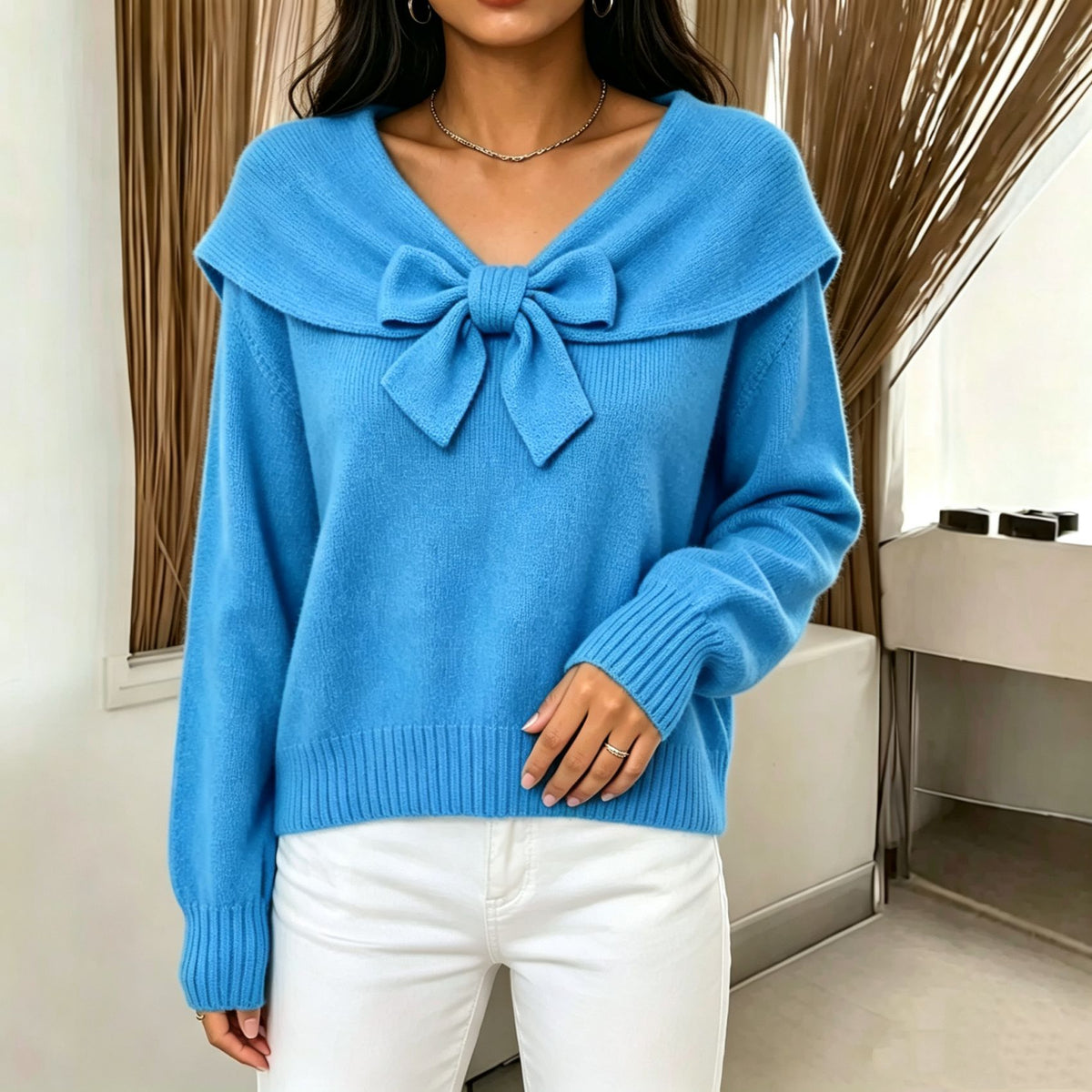 Bow-Knot Knit Sweater - Soft and Feminine