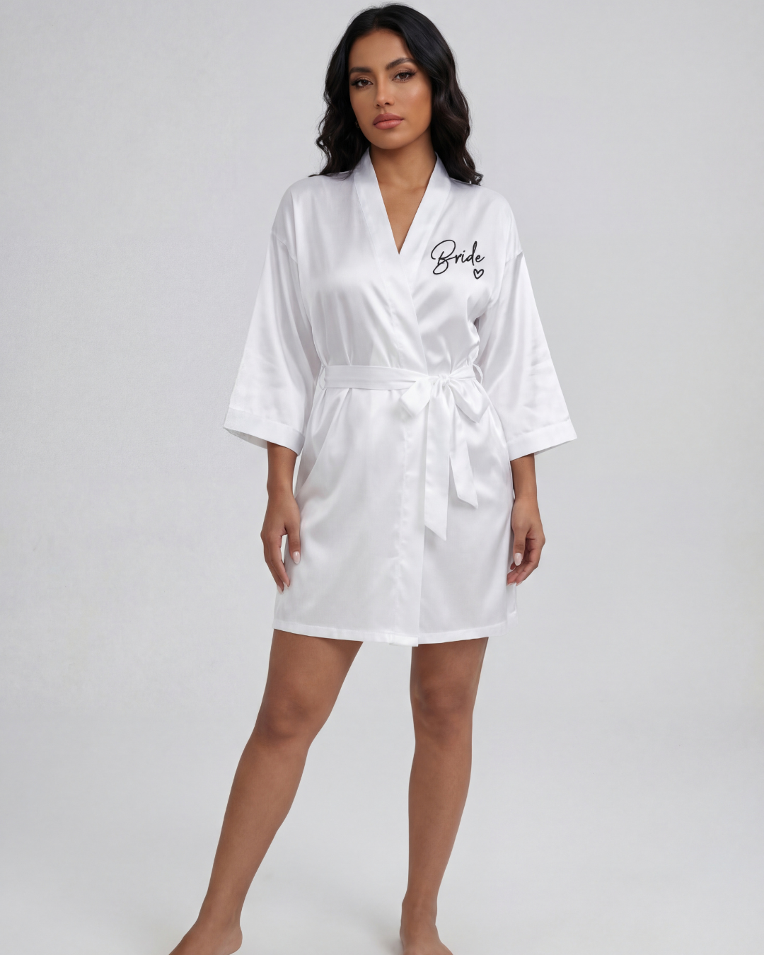 Women’s Satin Bridal Party Kimono Robe – Elegant Silk Bridesmaid and Bride Robe