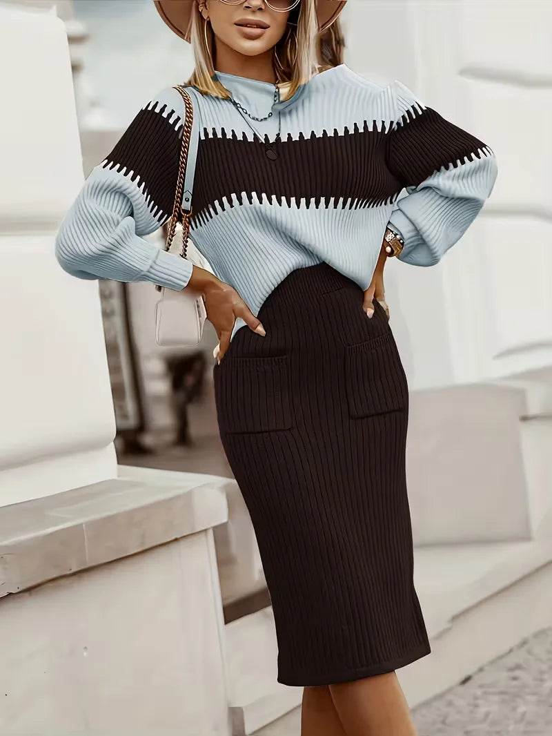 Ribbed Two-Piece Skirt Set - Coordinated and Comfortable