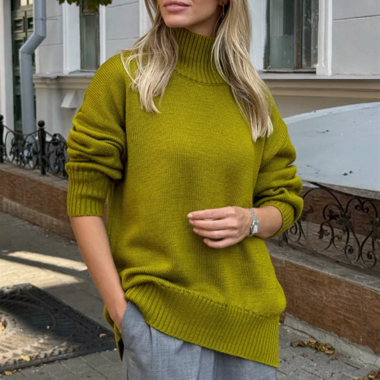 Women’s Casual Cozy Turtleneck Sweater – Relaxed-Fit Pullover Knitwear