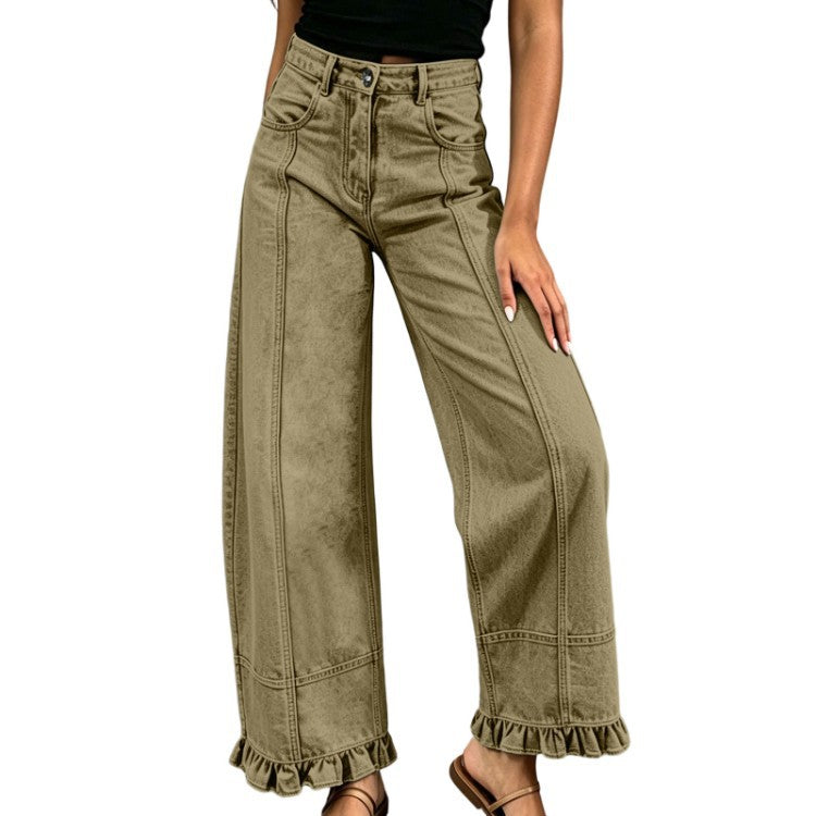 Women’s Loose-Fit Wide-Leg Denim Pants – Stylish Casual High-Waisted Jeans Everyday Streetwear