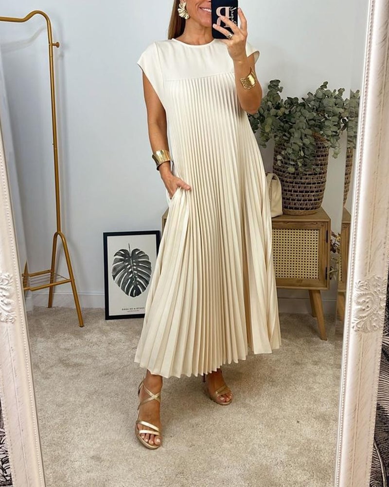 Women's Pleated Maxi Dress – Effortlessly Elegant Occasion Dress