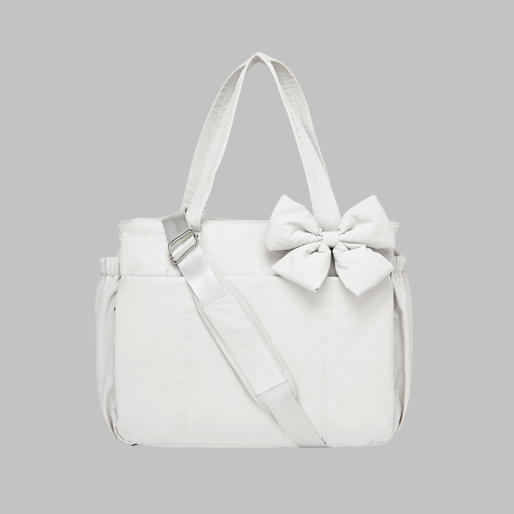 Women’s Chic Bow Puffy Handbag – Elegant Laptop-Friendly Tote Bag