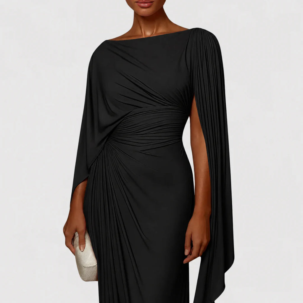 Women's Pleated Maxi Dress - Flowing Elegant Occasion Style