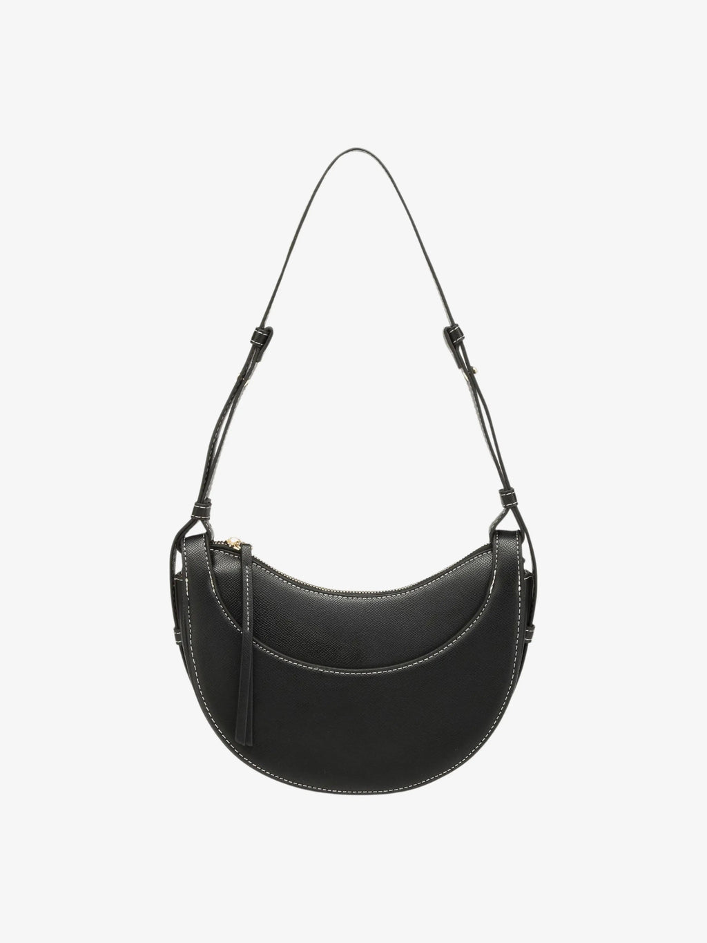 Women's Curved Crossbody Bag with Tassel - Adjustable Everyday Carry