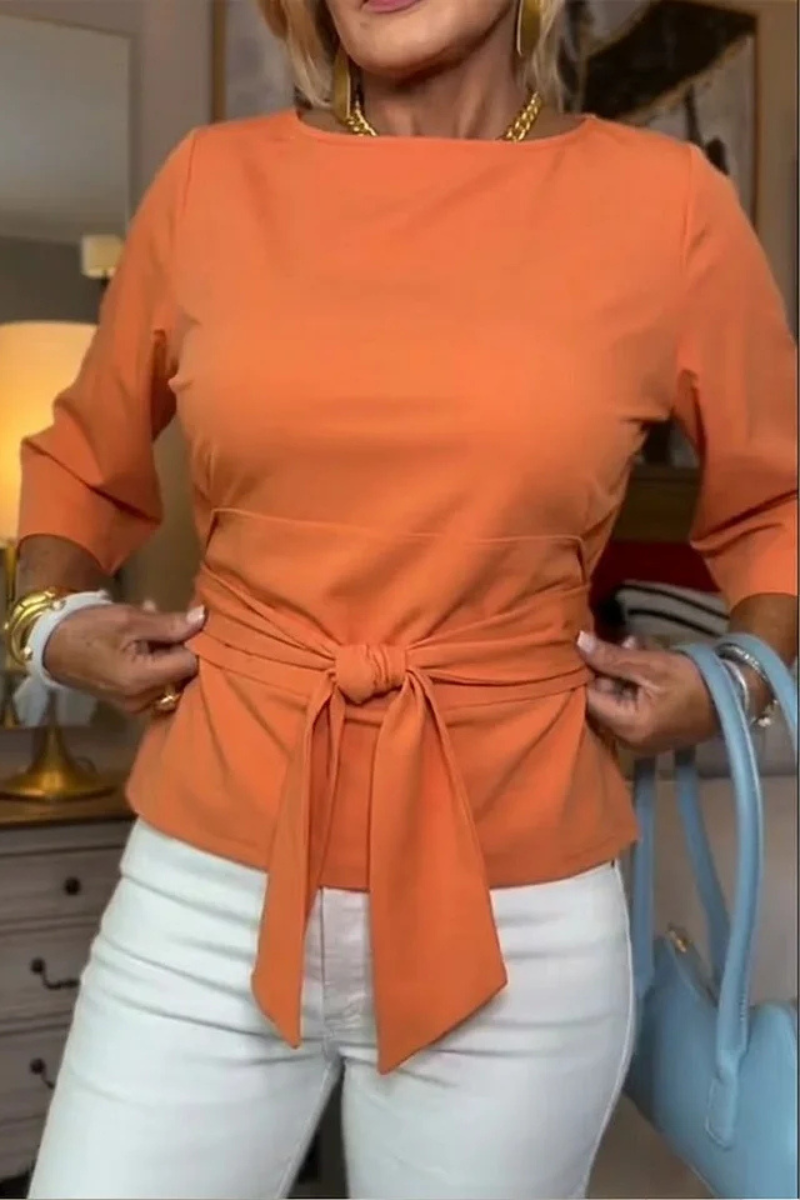 Women's Tie-Waist Top - Stylish Feminine Everyday Blouse