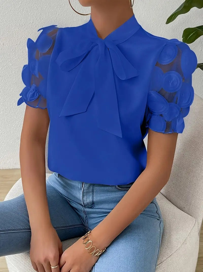 Women's Bow Tie Blouse – Elegant Feminine Chic Top