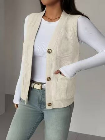 Button Sweater Vest - Soft and Easy to Layer