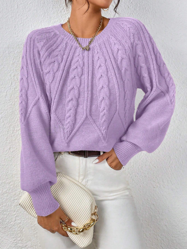 Women’s Cable-Knit Crewneck Sweater - Soft and Versatile