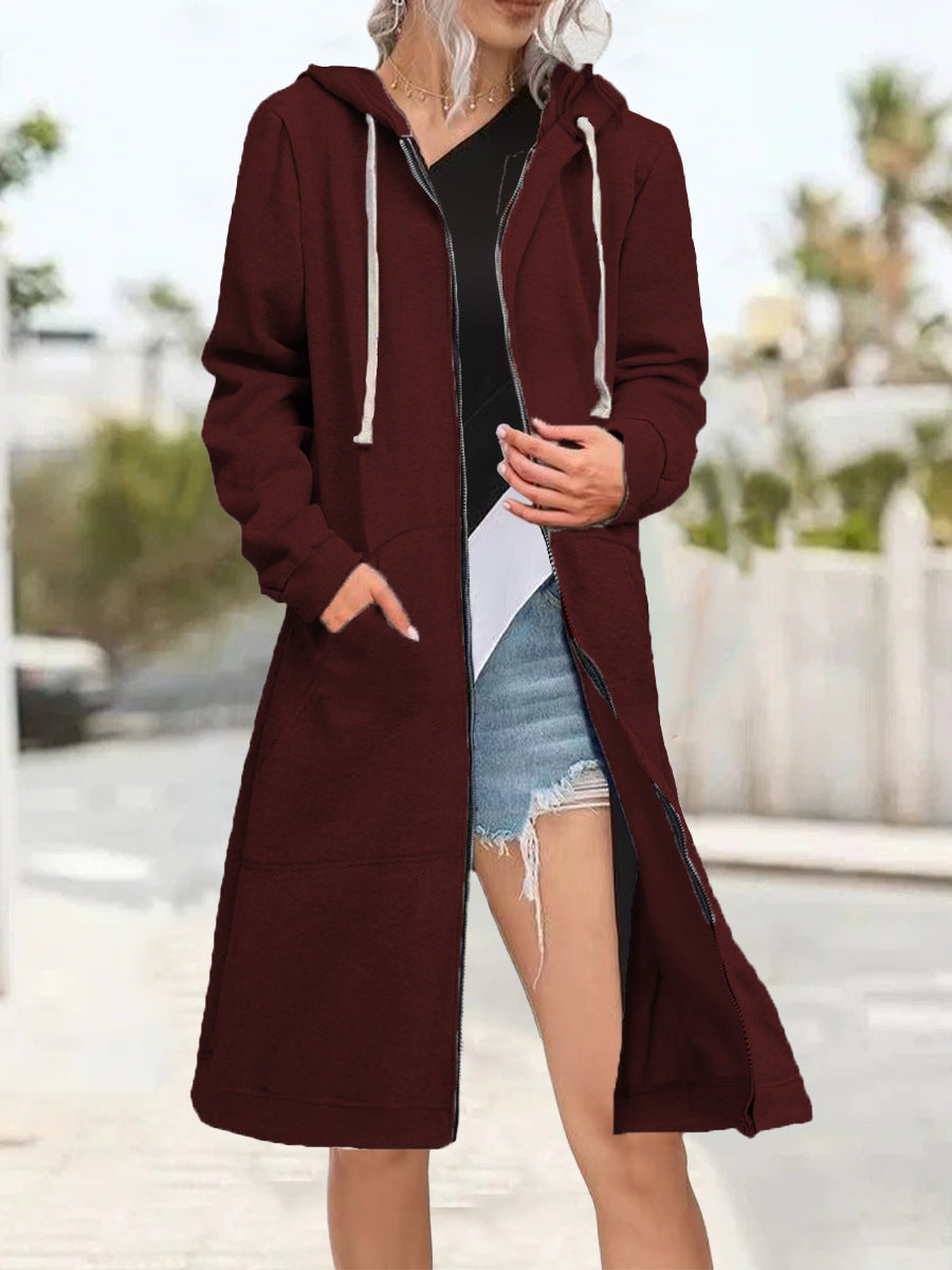 Women's Zipper Cardigan Hoodie - Soft Multicolor Relaxed Layer