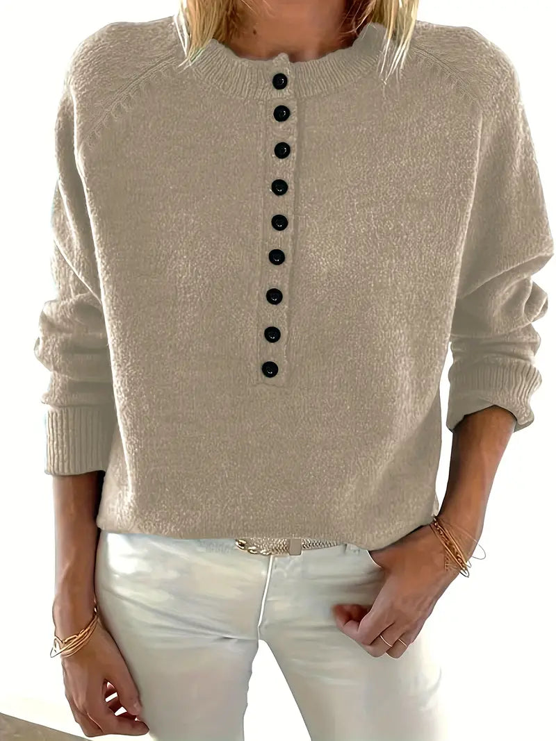 Women’s Button-Detail Pullover - Elegant and Comfortable