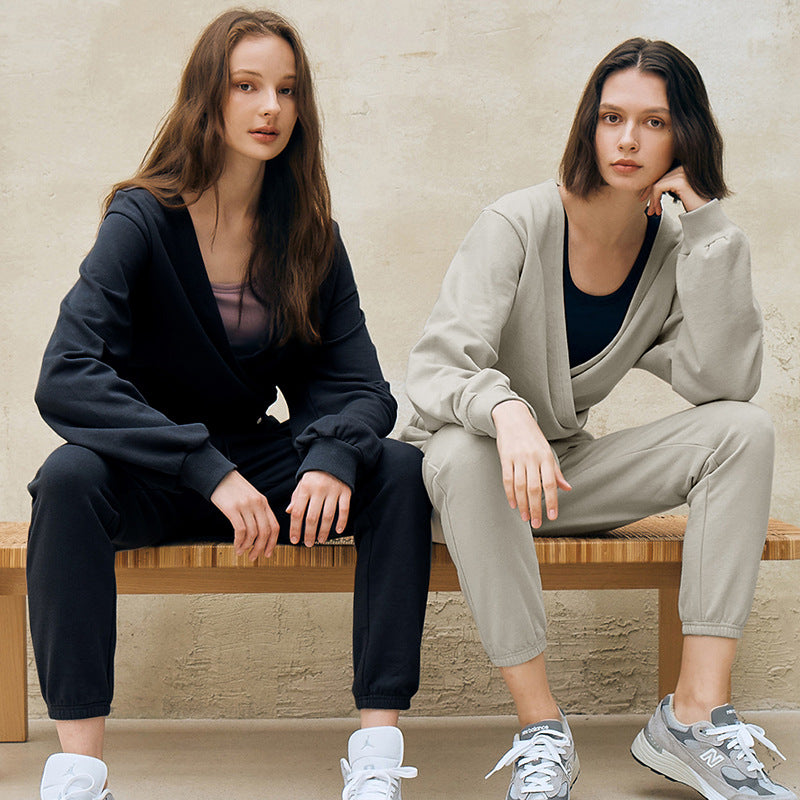 Women’s Premium Casual Sports Tracksuit – Sweatshirt and Pants Loungewear Set