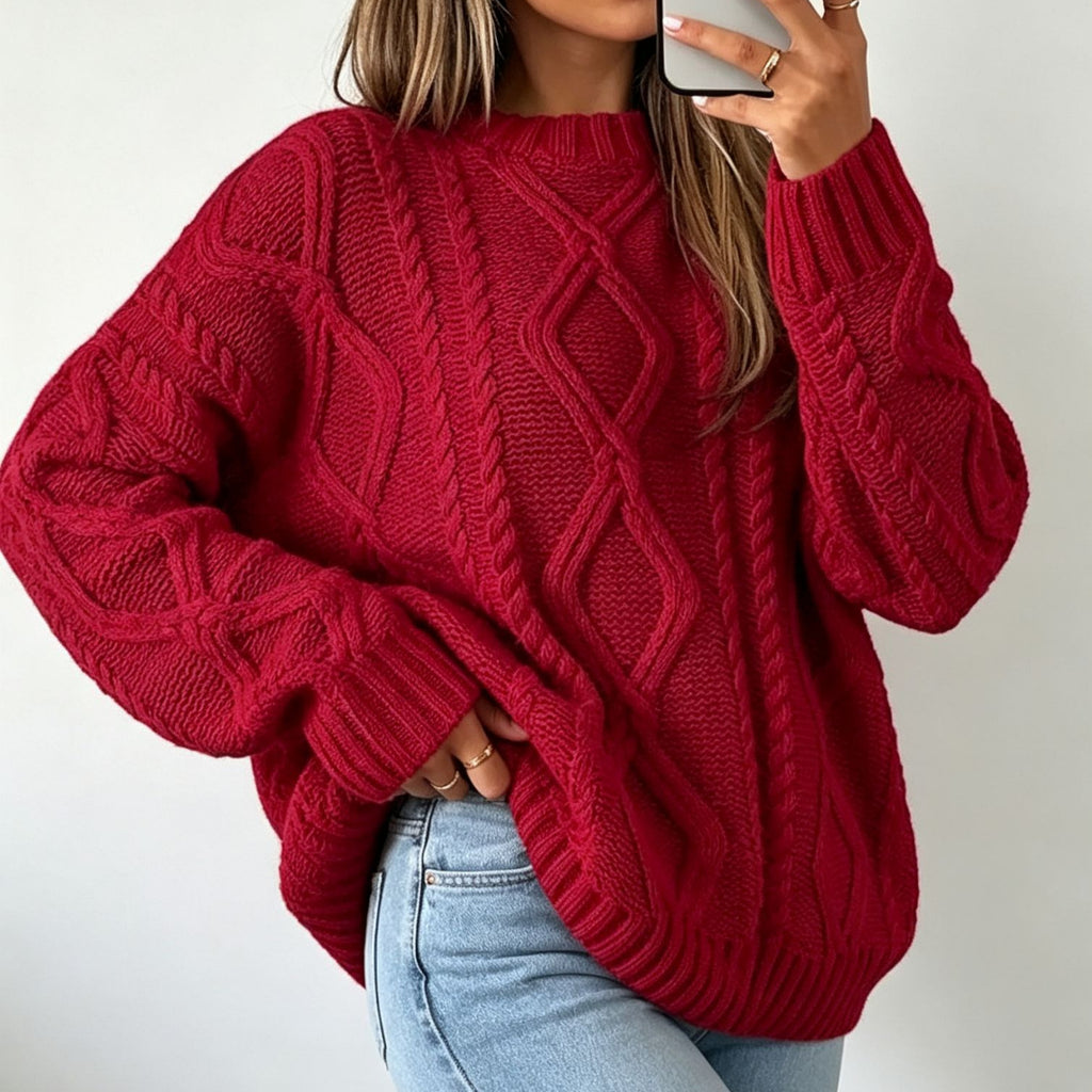 Round-Neck Loose Sweater - Soft and Casual