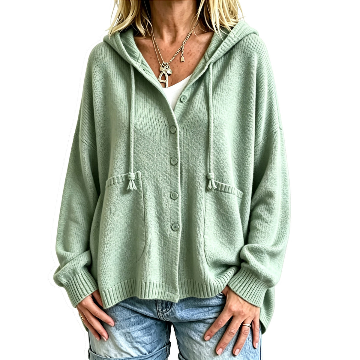 Cropped Hooded Top With Drawstring - Sporty and Casual