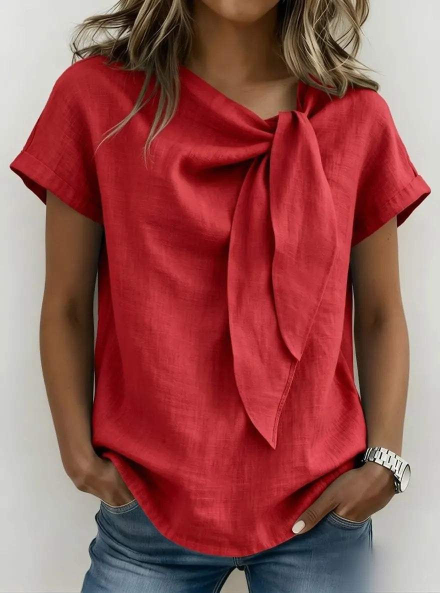 Women's Short Sleeve Cotton-Blend T-Shirt – Lightweight Everyday Casual Style