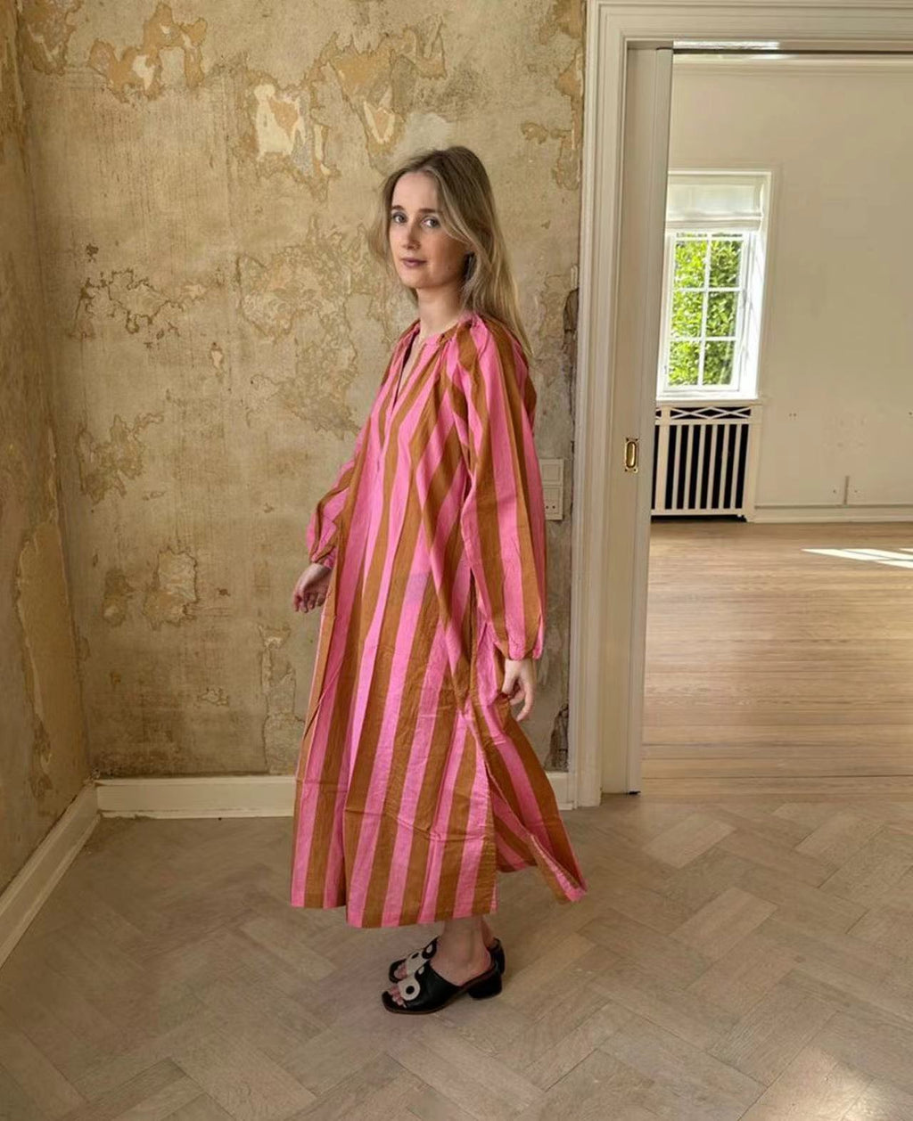 Women's Loose-Fit Striped Maxi Dress – Relaxed Summer Daywear Style