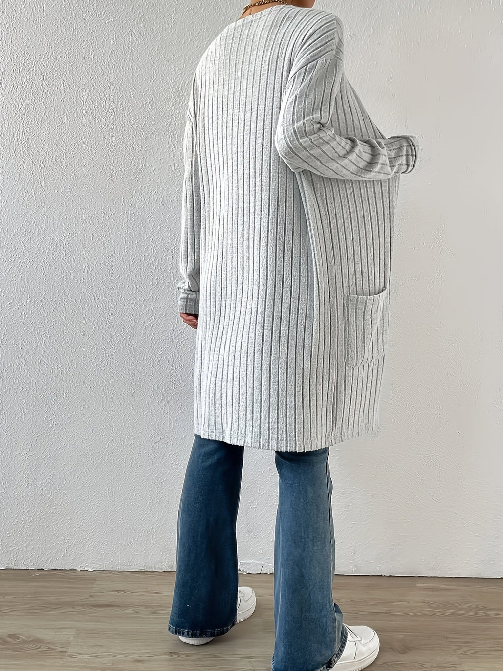 Women’s Ribbed Open Front Cardigan – Lightweight Versatile Layer