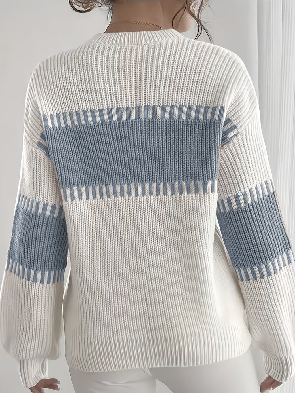 Women’s Colorblock Striped Sweater – Soft Casual Knit