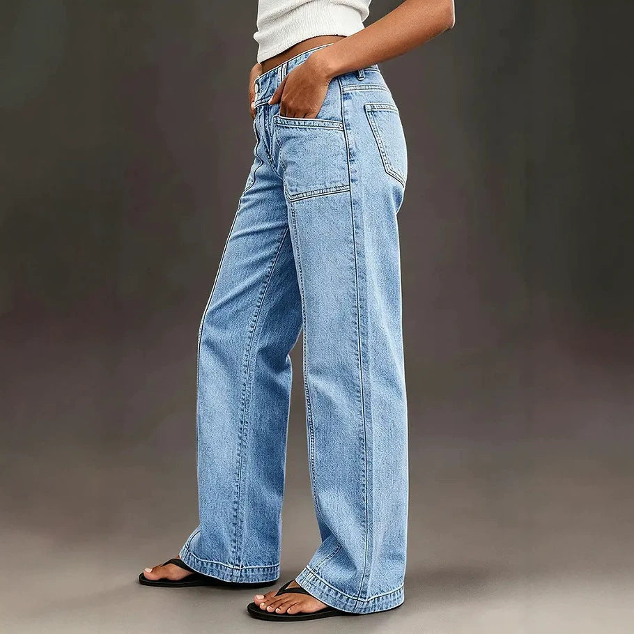 Washed Wide-Leg Jeans - Modern and Comfortable