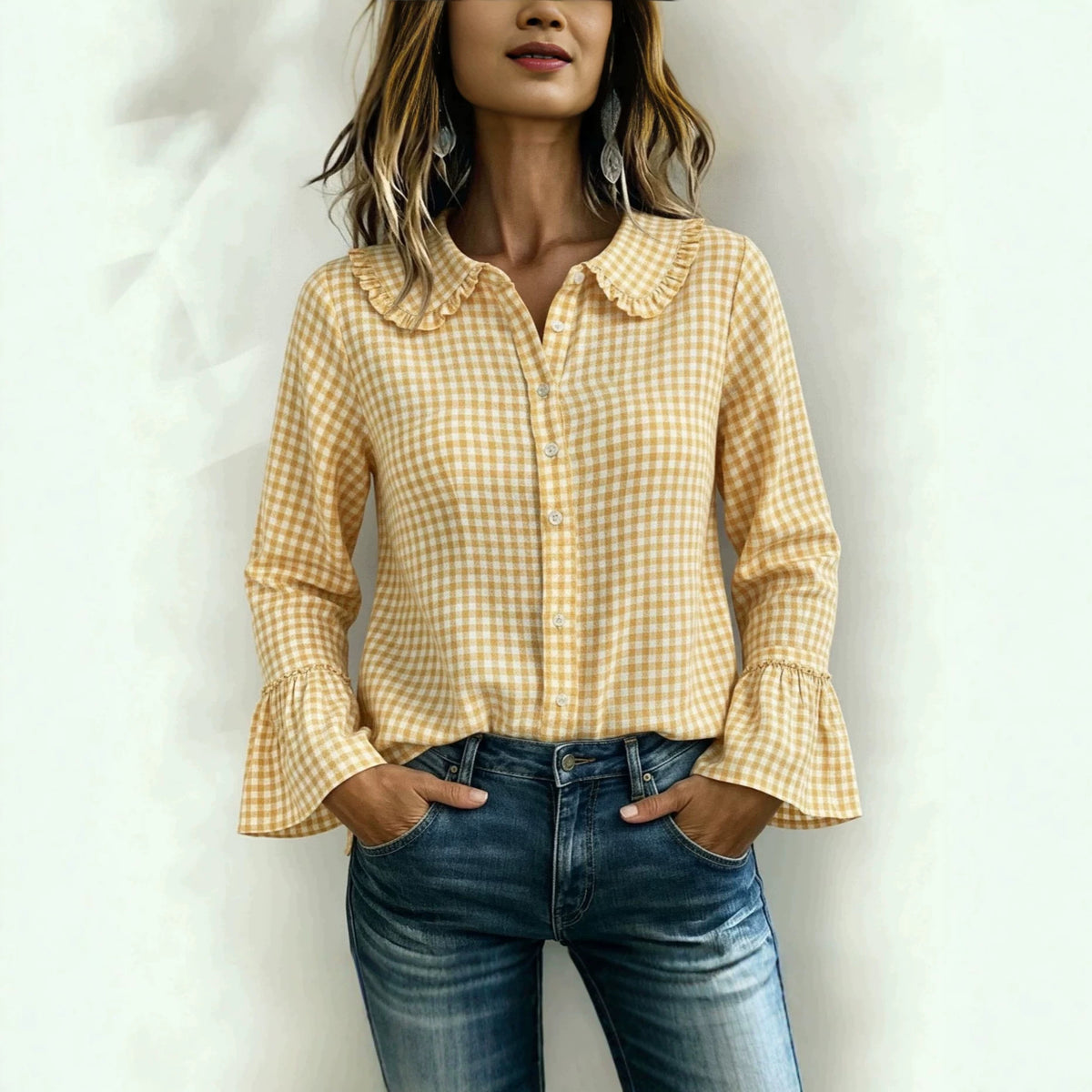 Women’s Casual Vintage Plaid Shirt – Loose-Fit Relaxed Everyday Style