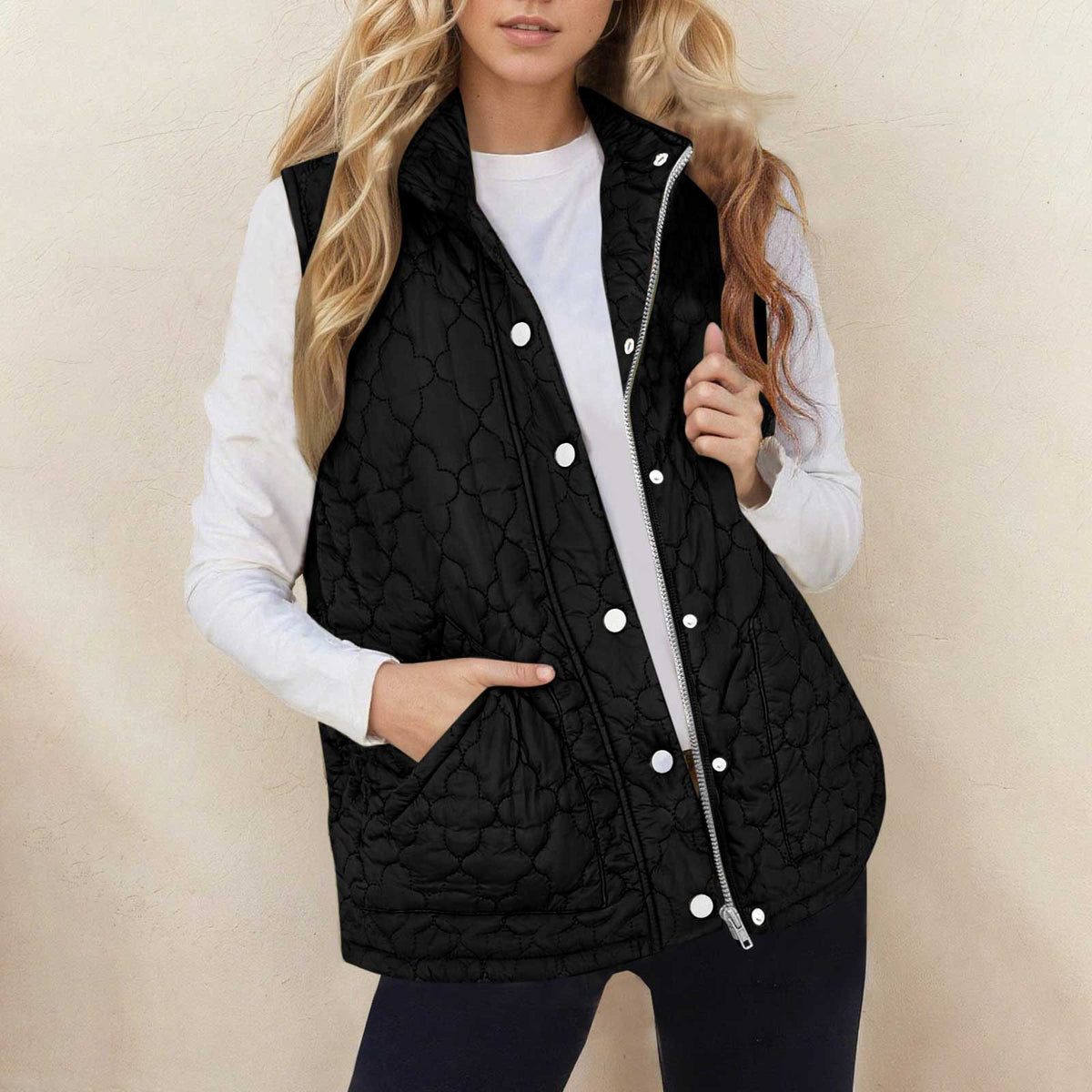 Women’s Quilted Sleeveless Vest – Warm Practical Outerwear