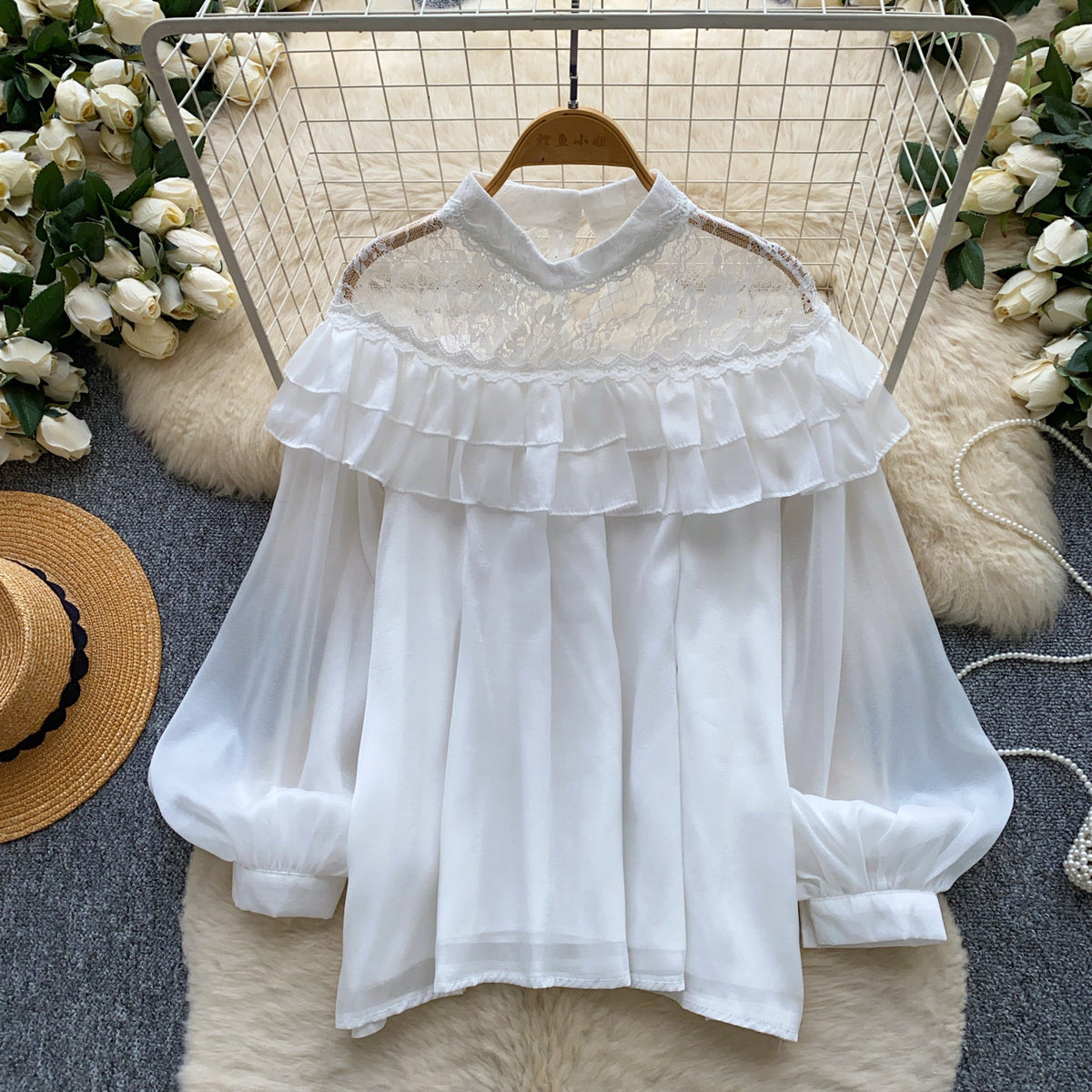 Off-Shoulder Lace Blouse - Romantic and Light