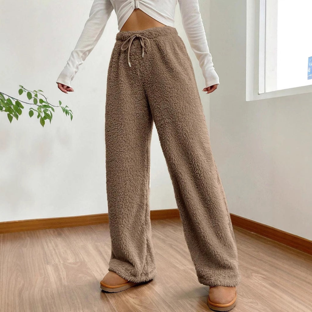 Solid Color Fleece Casual Pants - Soft and Relaxed