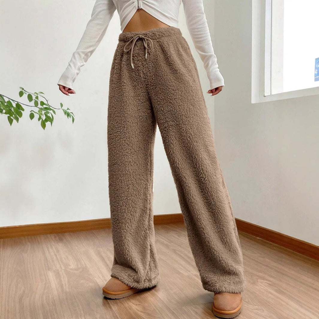 Solid Color Fleece Casual Pants - Soft and Relaxed