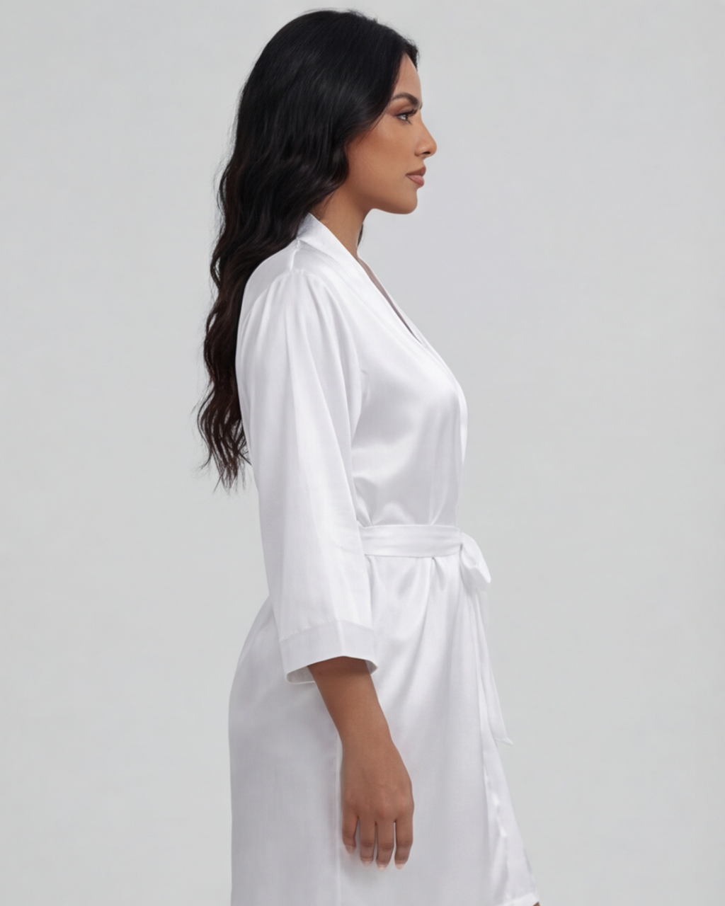 Women’s Satin Bridal Party Kimono Robe – Elegant Silk Bridesmaid and Bride Robe