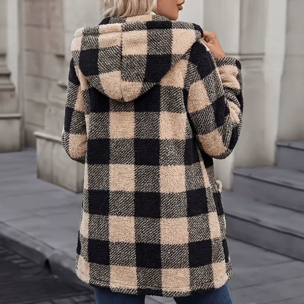 Retro Plaid Pocket Coat - Warm and Casual