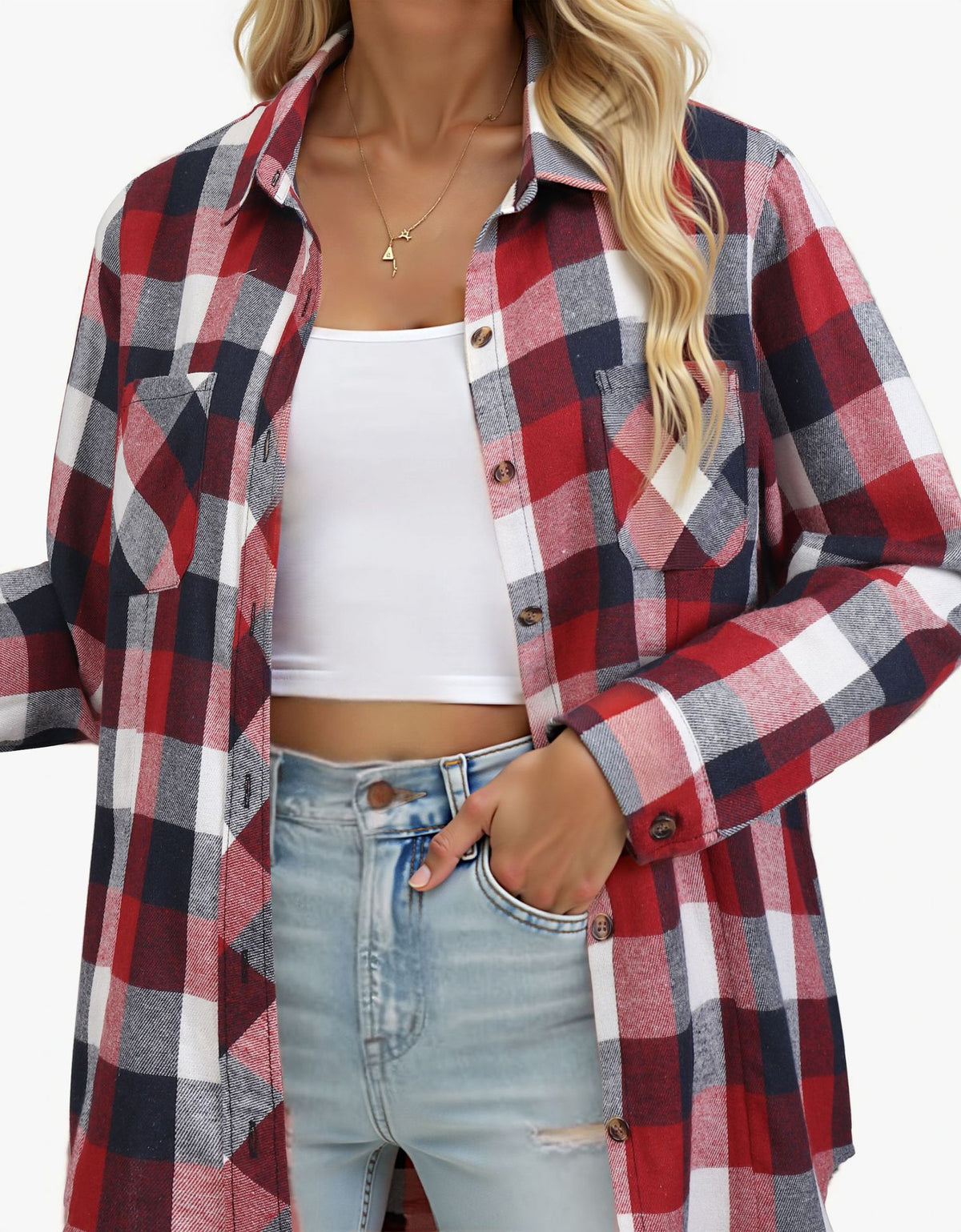Casual Flannel Plaid Shirt - Relaxed and Warm