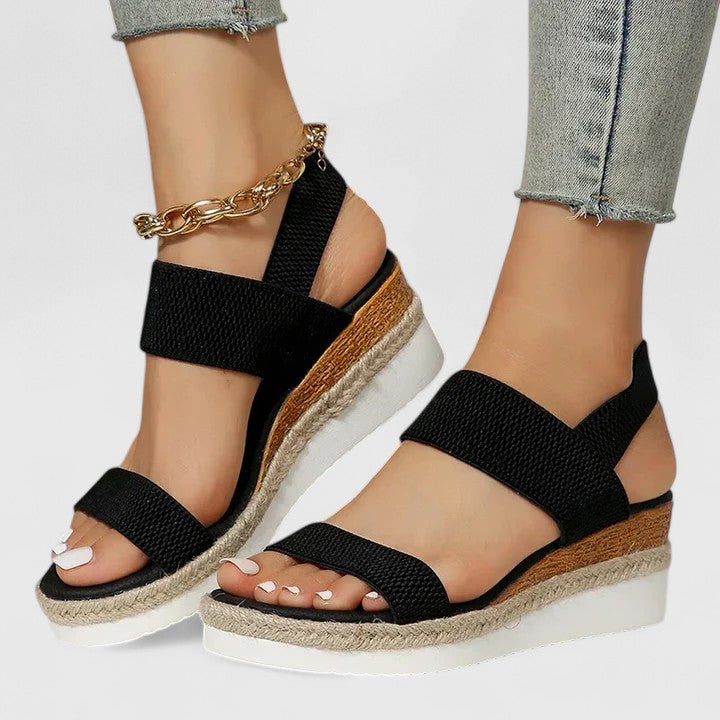 Women's Comfortable Wedge Sandals – Stretch Strap Cushioned Summer Shoes