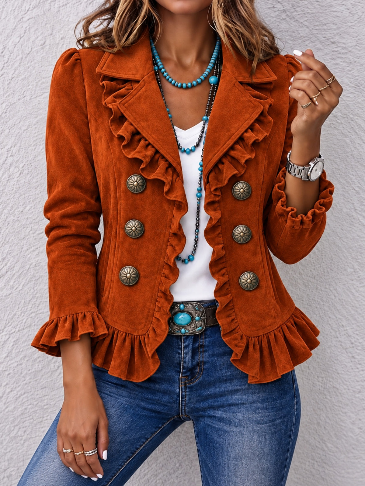 Buttoned Long-Sleeve Cardigan - Soft and Colorful