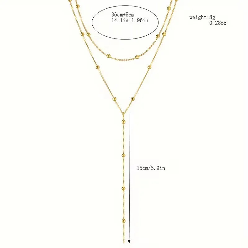 Rice Pearl Fringe Necklace - Delicate and Polished