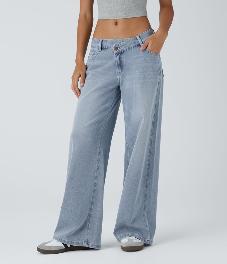Women's Relaxed Denim Trousers - Soft Straight Leg Everyday Jeans