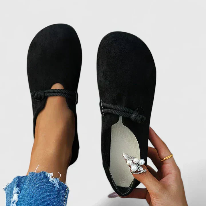 Women's Boho Ballet Flats – Rope Detail Slip On Shoes