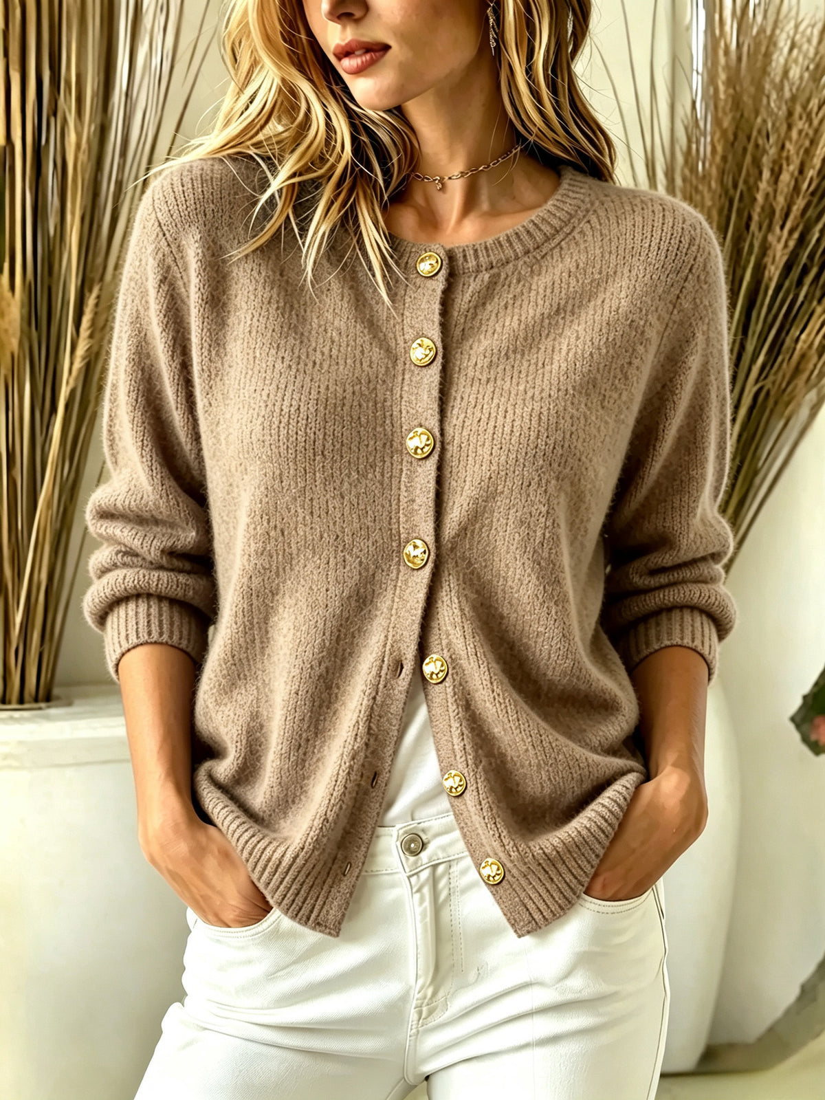 Women’s Button-Down Knit Cardigan – Soft Versatile Layer