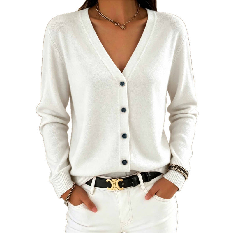 V-Neck Cardigan Sweater - Soft and Versatile