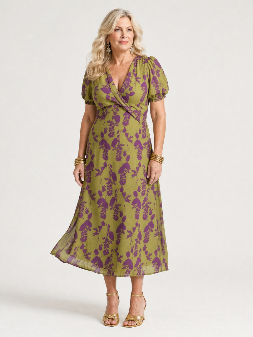 Women's Relaxed Floral Midi Dress - Easy Soft Daywear