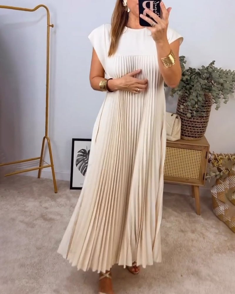 Women's Pleated Maxi Dress – Effortlessly Elegant Occasion Dress