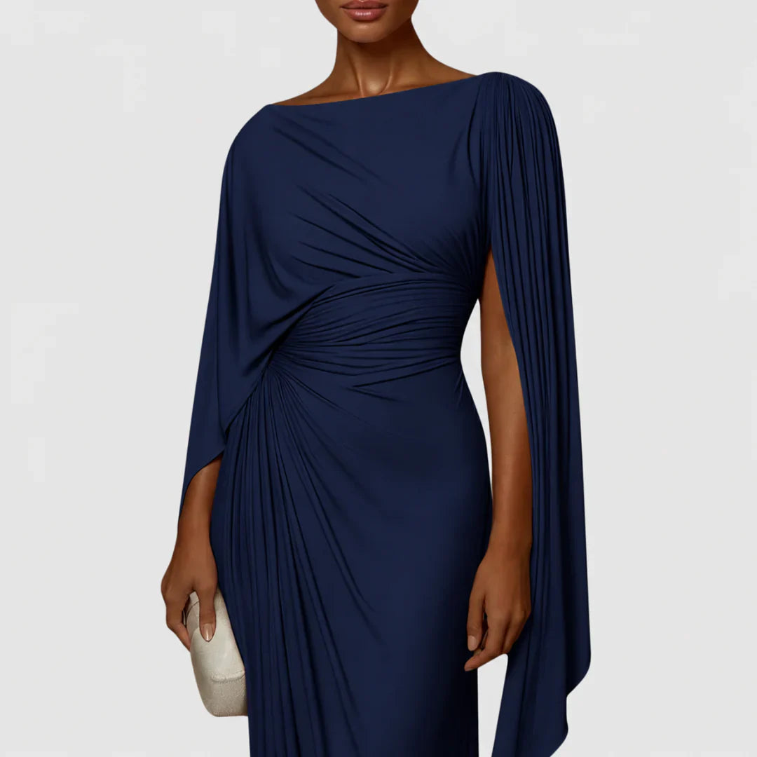 Women's Pleated Maxi Dress - Flowing Elegant Occasion Style