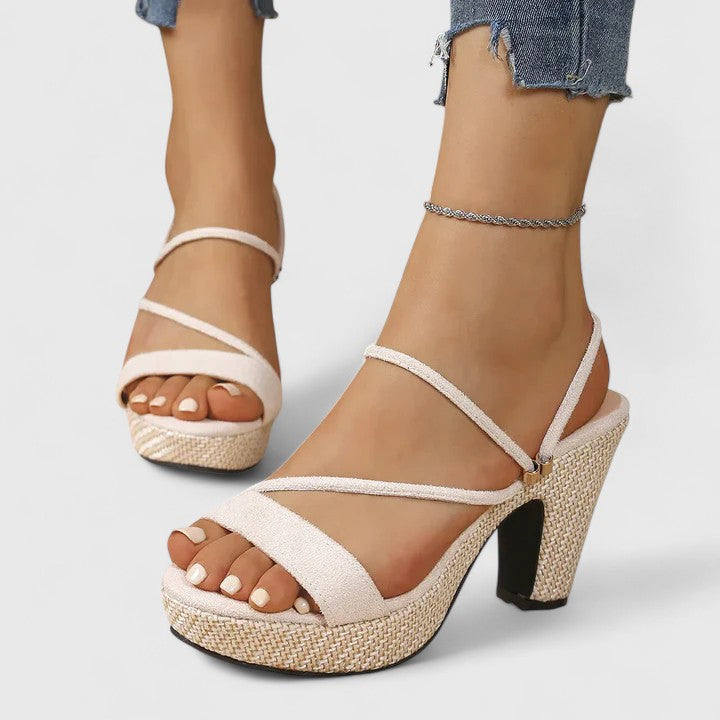 Women's Strappy Heeled Sandals - Elegant Occasion Heels